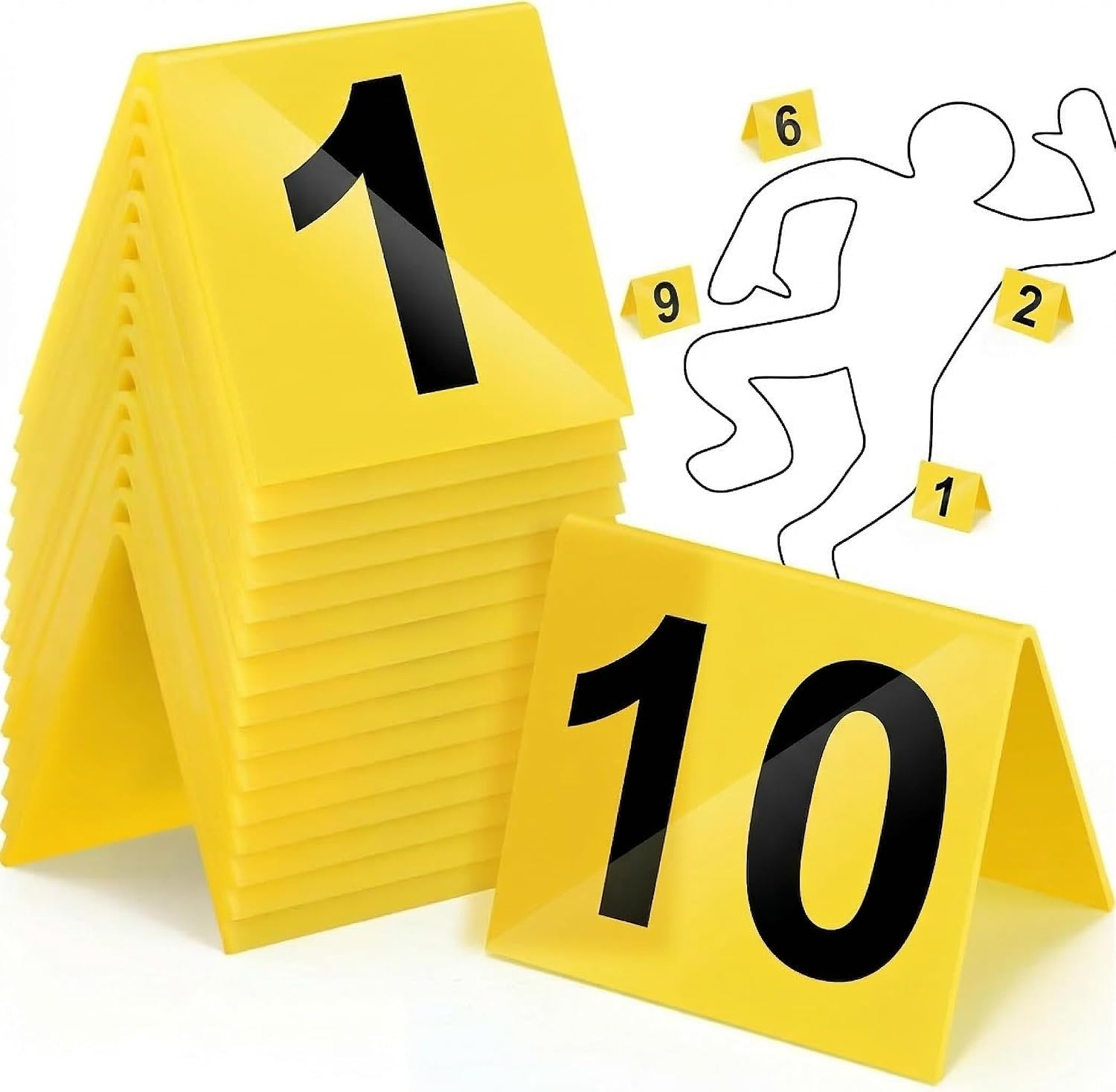 Photography Prompt - Yellow Halloween Crime Scene Number Markers