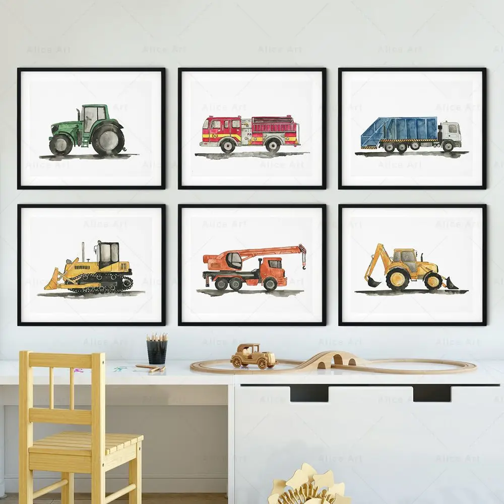 Watercolor Child Toy Car Poste - Photography Architecture recension och pris