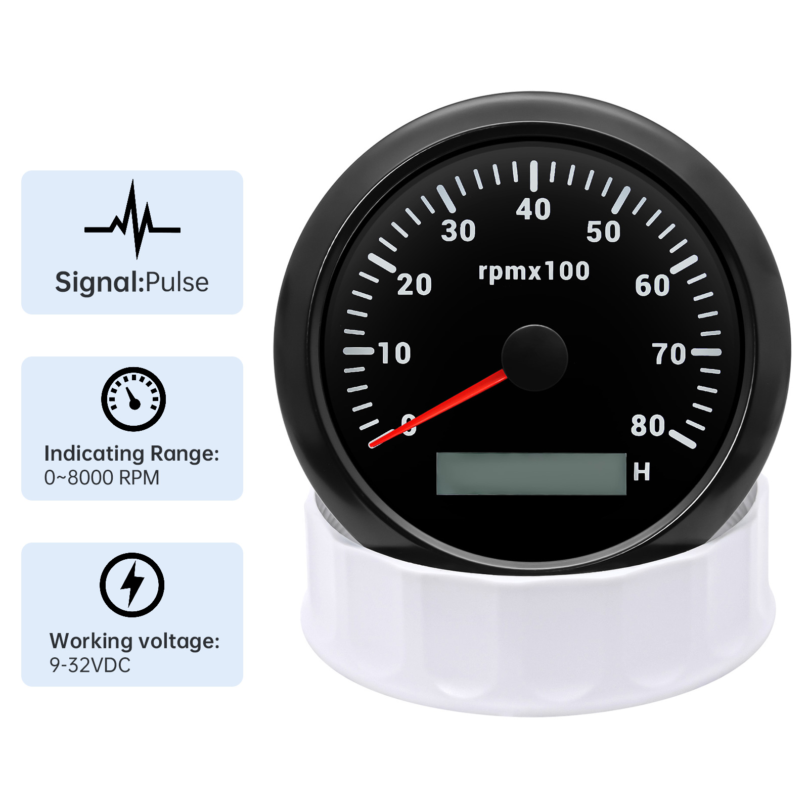 Round Auto RPM Tachometer 8000 - Light Meter Incident recension och pris