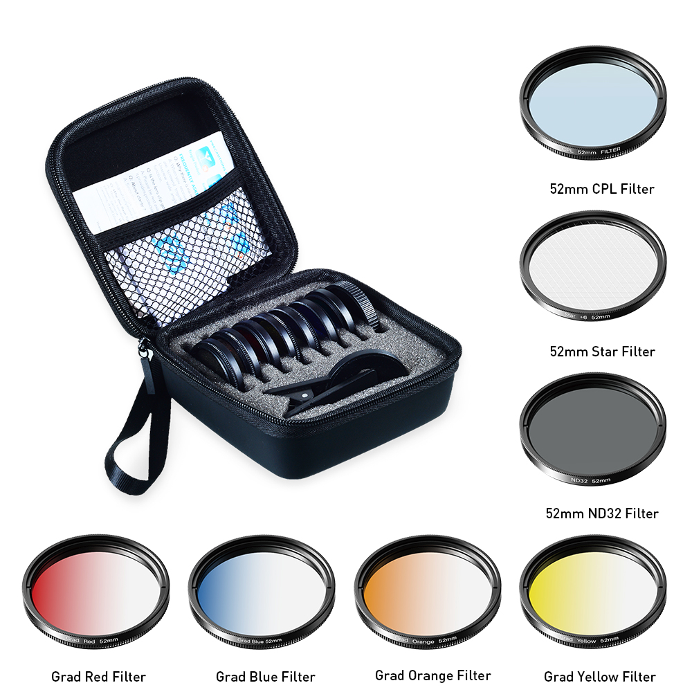 APEXEL 52mm 7in1 Gradual Filte - Photography Yellow Filter recension och pris