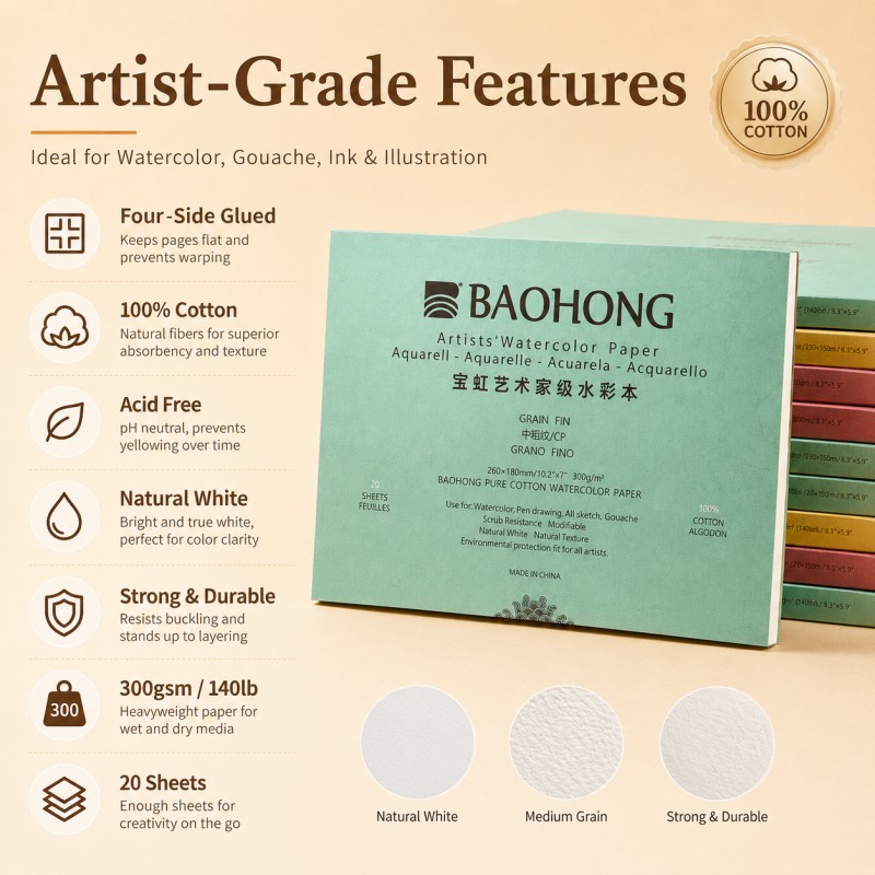BaoHong Artist Grade Watercolo - Photography Architecture recension och pris