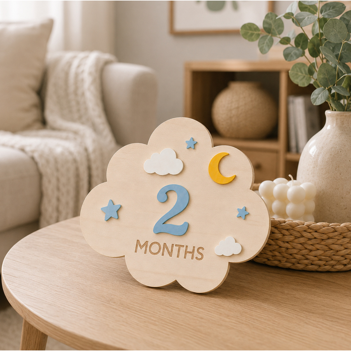 1‑Set Wooden Baby Monthly Mile - Photography Prompt recension och pris