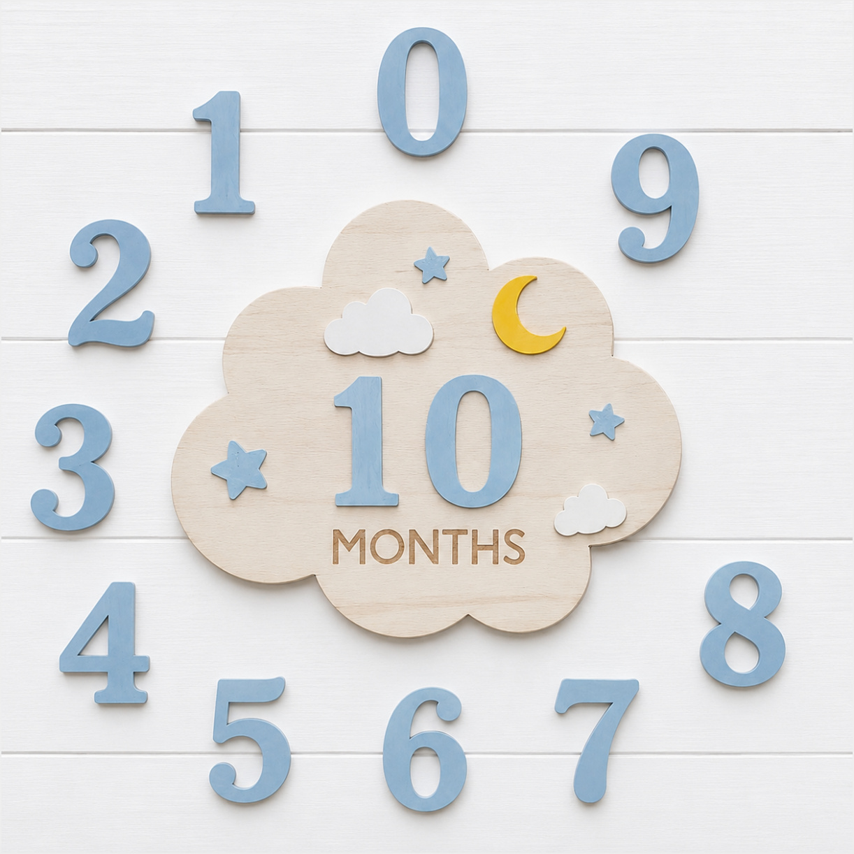 1‑Set Wooden Baby Monthly Mile - Photography Prompt recension och pris