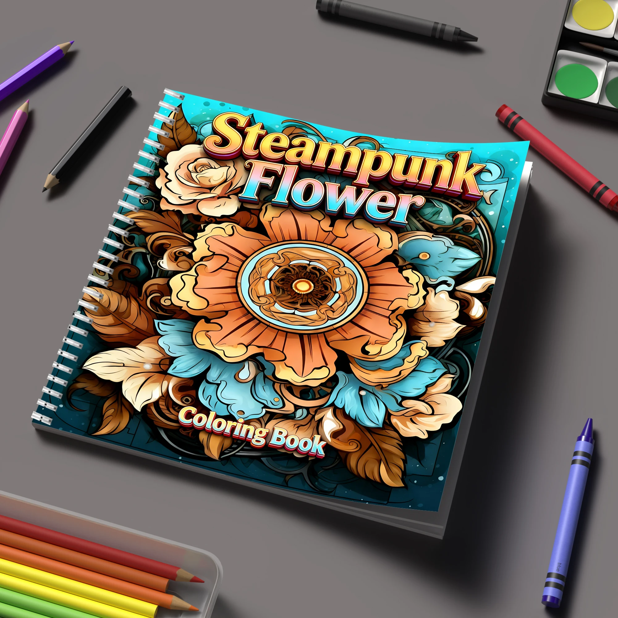 Coloring Book Steampunk Flower - Photography Of Book recension och pris