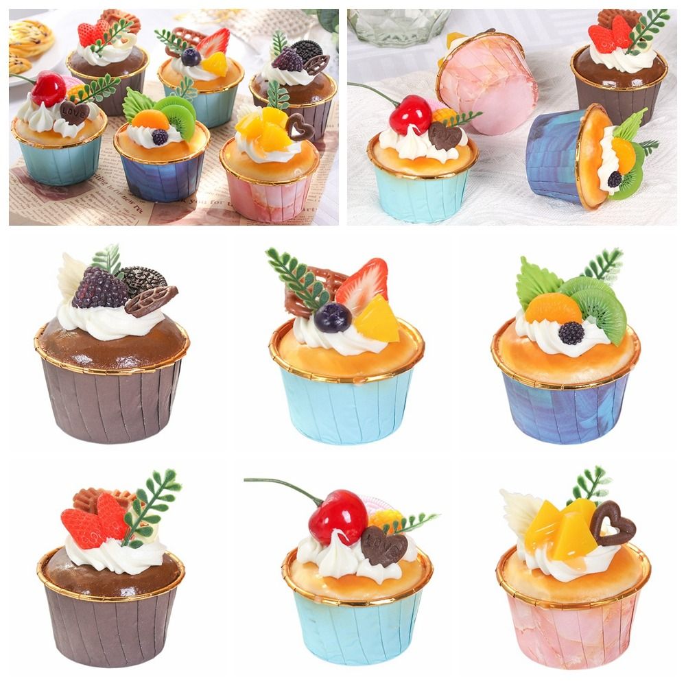 6PCS Artificial Fruit Cupcake  - Photography Food recension och pris